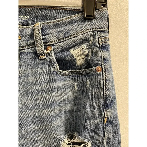 OLD NAVY BOYFRIEND JEAN MIDRISE SIZE 6 - SUPER DISTRESSED - QUICK SHIPPING - Picture 3 of 12